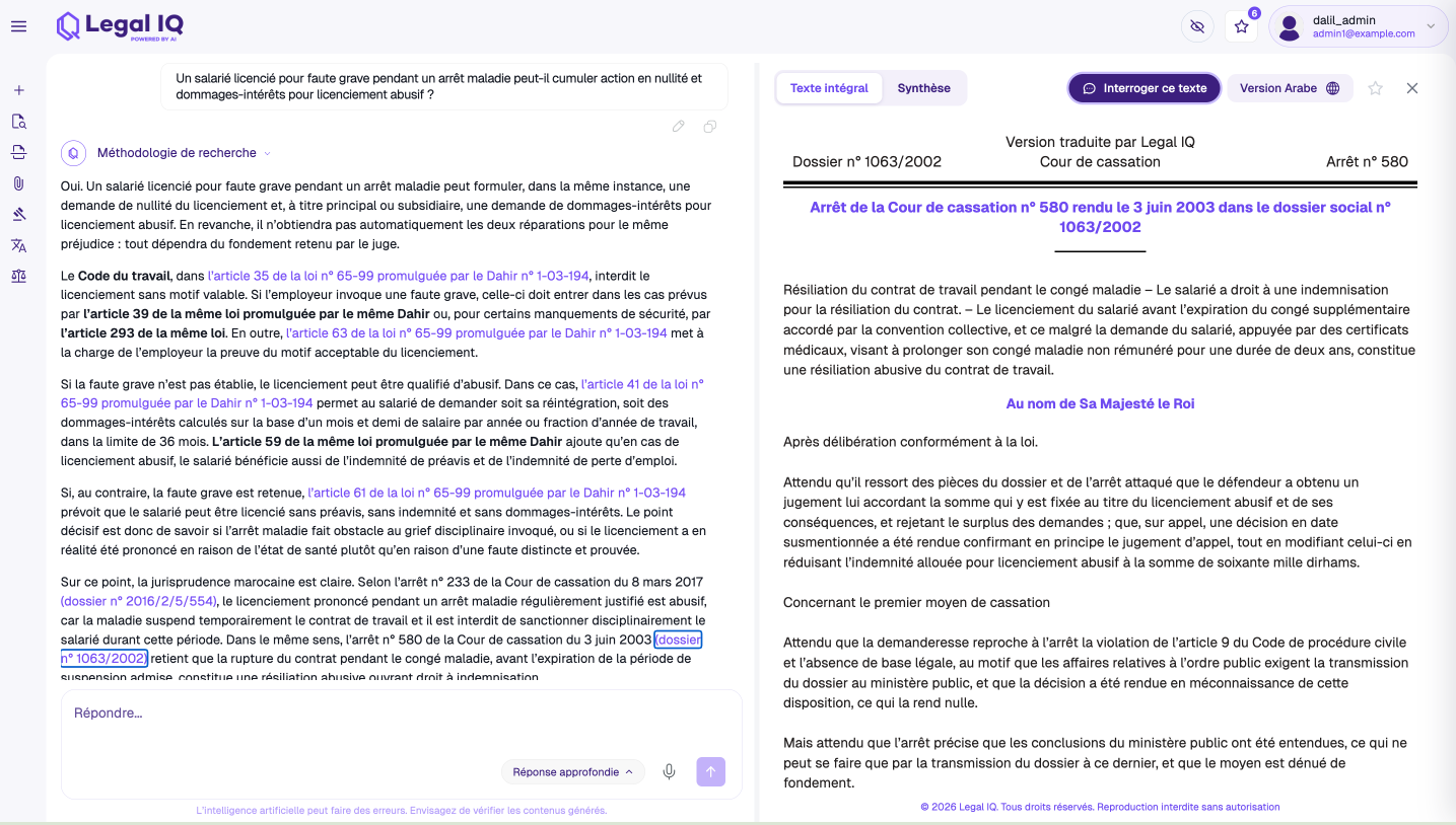 Legal IQ — Assistant juridique